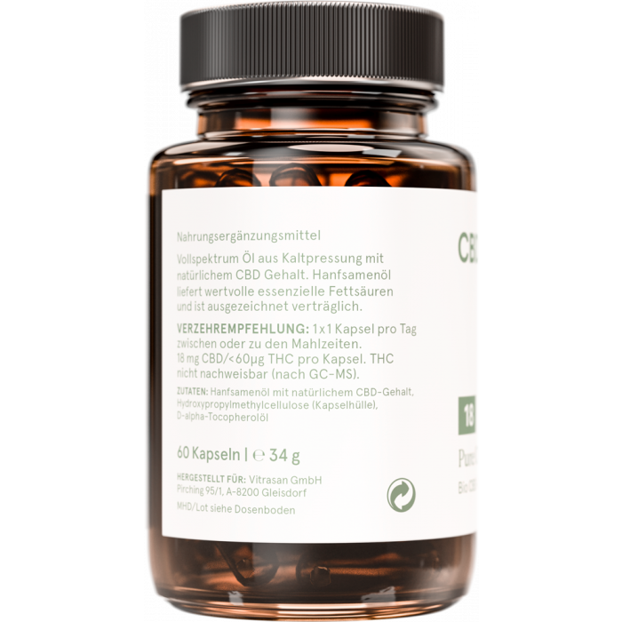 CBD Vital Pure CBD 18, 60 Bio CBD-Ölkapseln