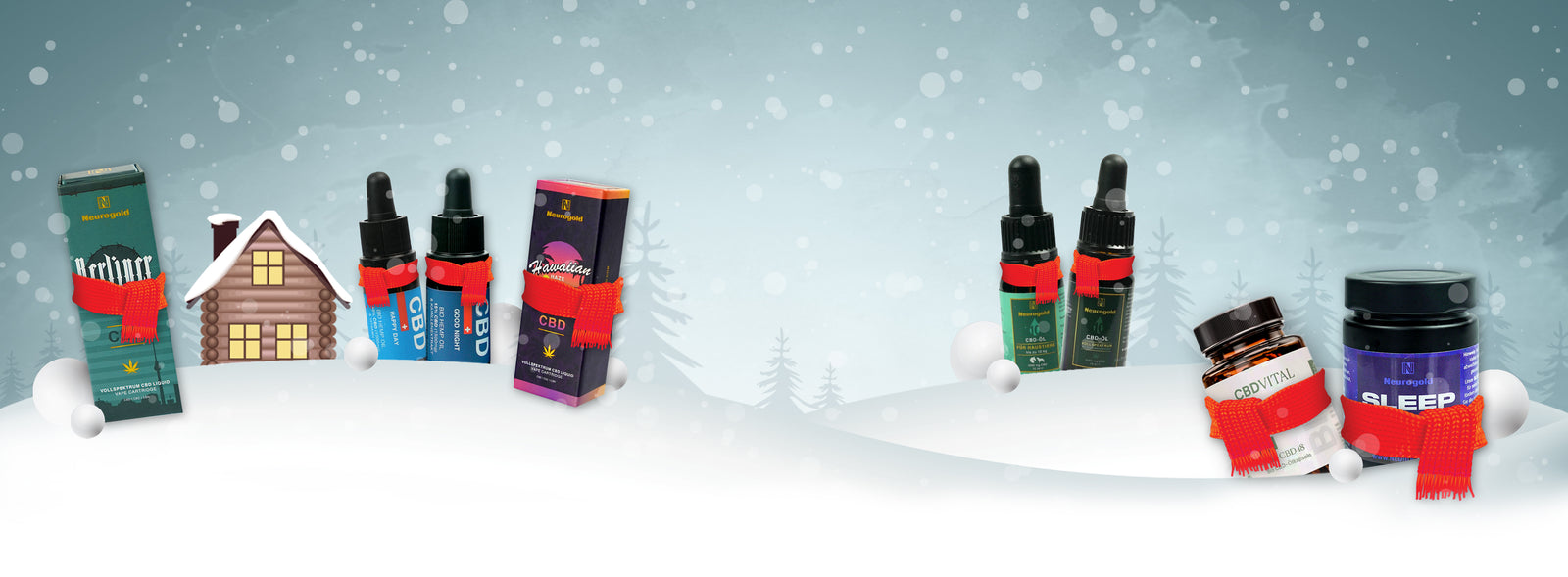 Premium Hanf- und CBD- Produkte günstig bei Neurogold kaufen Neurogold Sortiment im Winter