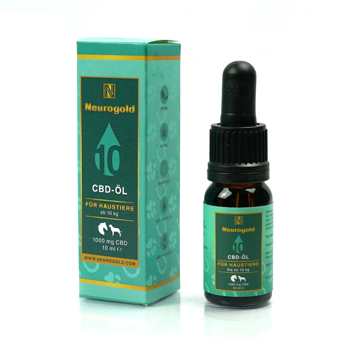 NEUROGOLD 10% CBD-Tierpflegeprodukt für Hund, Pferd &amp; Co. - NEUROGOLD