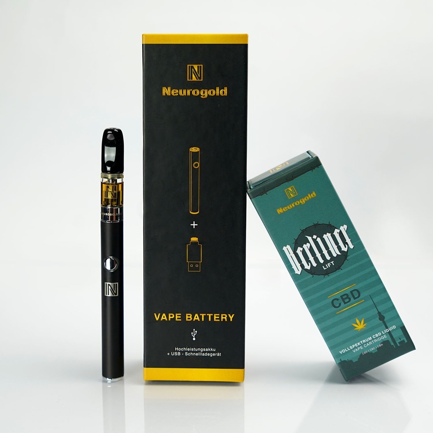 Neurogold "Berliner Lift"-Bundle Vape Pen + CBD Kartusche 0,5ml - NEUROGOLD