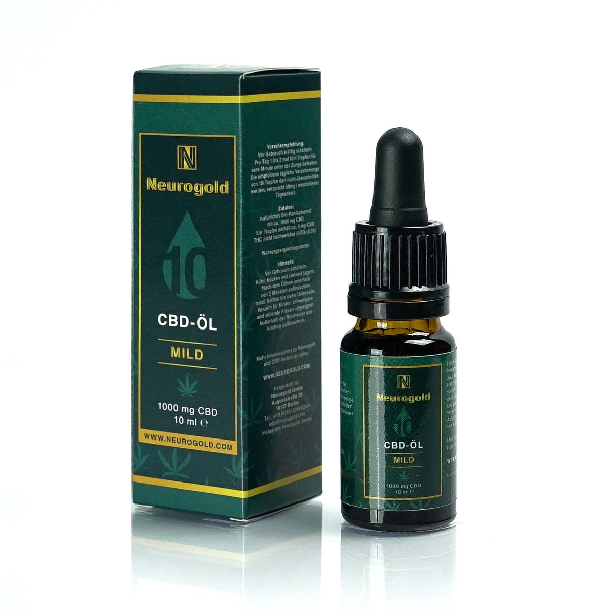 NEUROGOLD MILD 10% CBD-Tropfen auf Hanföl-Basis - NEUROGOLD