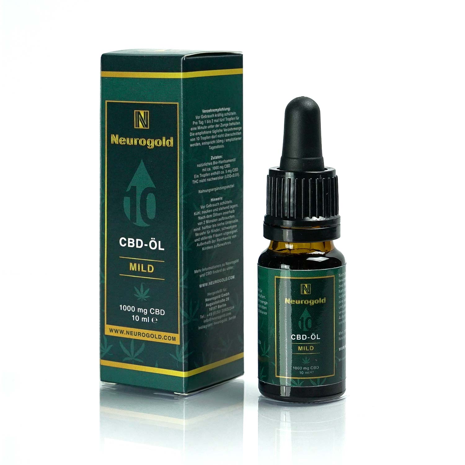 NEUROGOLD MILD 10% CBD-Tropfen auf Hanföl-Basis - NEUROGOLD