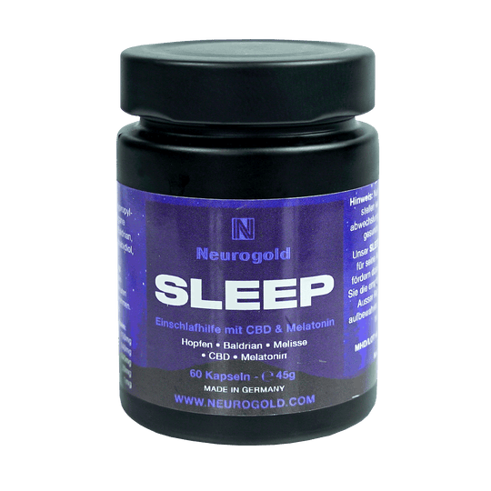 Sleep Kapseln mit CBD, Melatonin, Baldrian, Hopfen und Melisse
